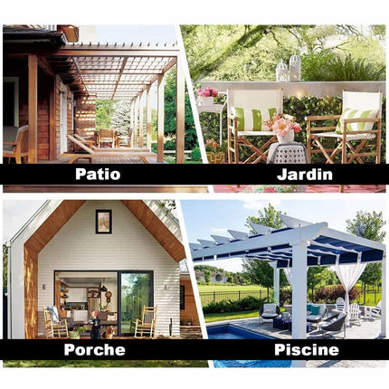 Ljusbeige utegardin för balkong och pergola