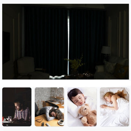 Ljusblå värmeisolerande mörkläggningsgardin