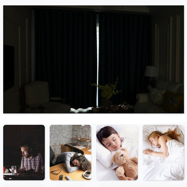 Marinblå mörkläggningsgardin med värmeisolering