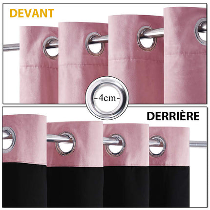 Rosa mörkläggningsgardin i sammet