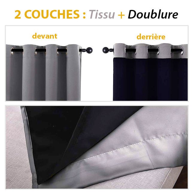 Grå värmeisolerande gardin Intimity