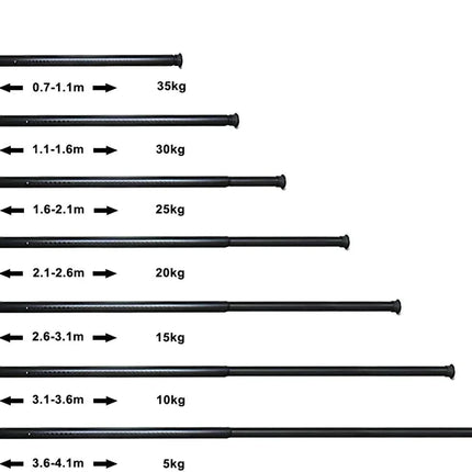Modern svart utdragbar gardinstång