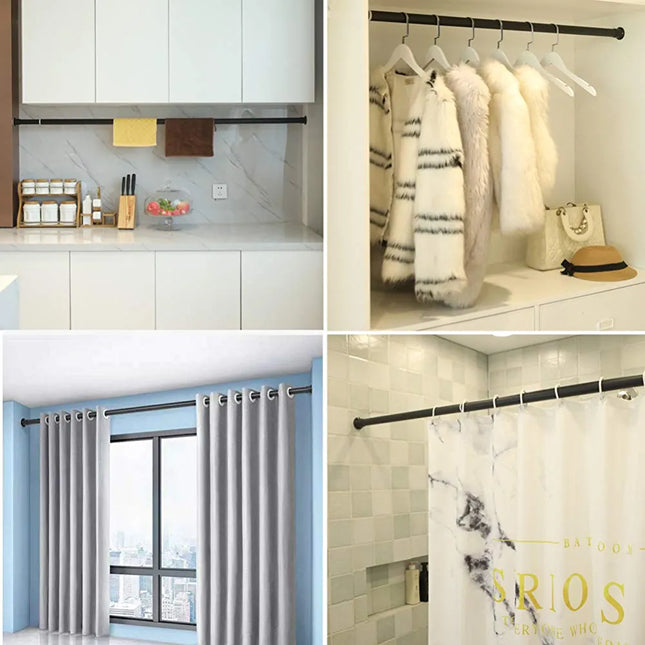 Modern svart utdragbar gardinstång