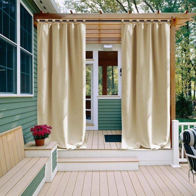 Beige utomhusgardin för pergola och altan