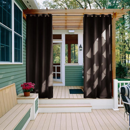 Brun utomhusgardin för altan