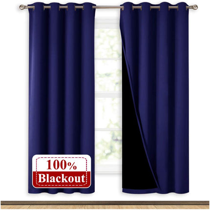 Nattblå termisk gardin 100% mörkläggande