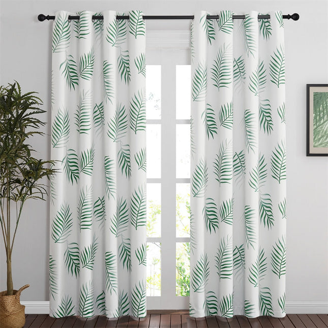 Gardin med tropiskt palmbladsmönster