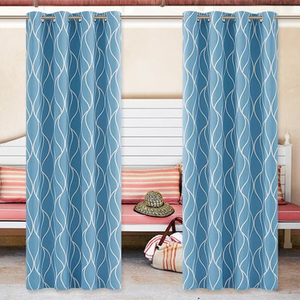 Mönstrad utomhusgardin med vågor