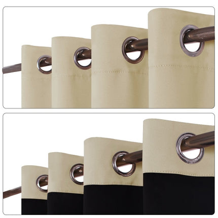 Beige mörkläggningsgardin för 100% mörkläggning