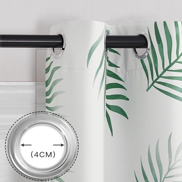 Gardin med tropiskt palmbladsmönster