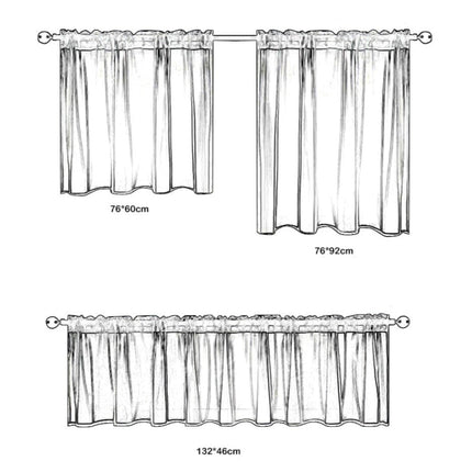 Vit kort cafégardin för köksfönster