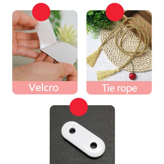 Randig gardin med enkel kardborrefästning