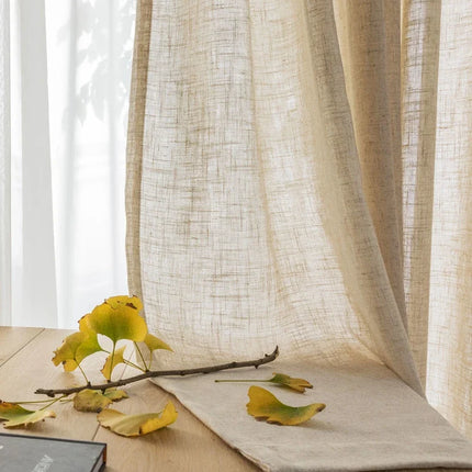 Ljusbeige tunn gardin för vardagsrum