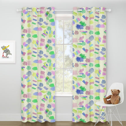 Färgglad barngardin med abstrakt mönster