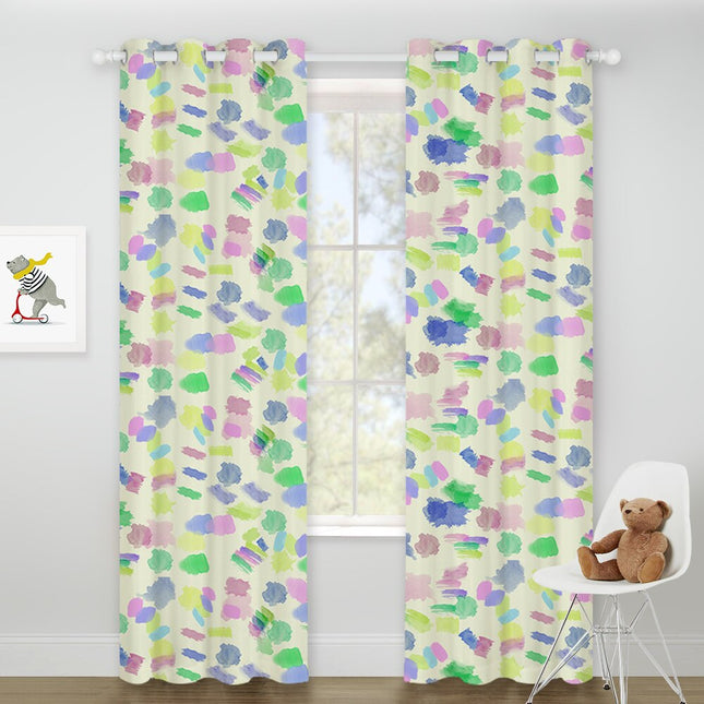 Färgglad barngardin med abstrakt mönster