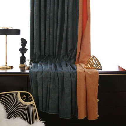 Mörkblå mörkläggningsgardin Cork med struktur