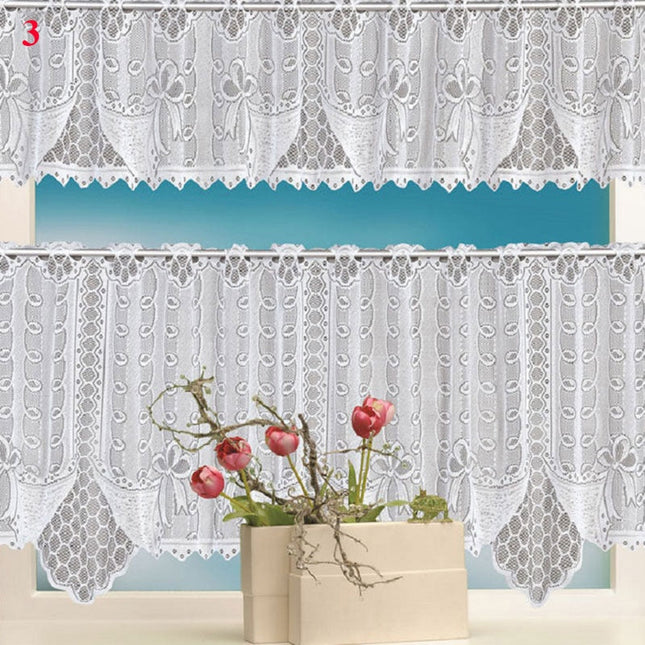 Vit cafégardin i spets för kök