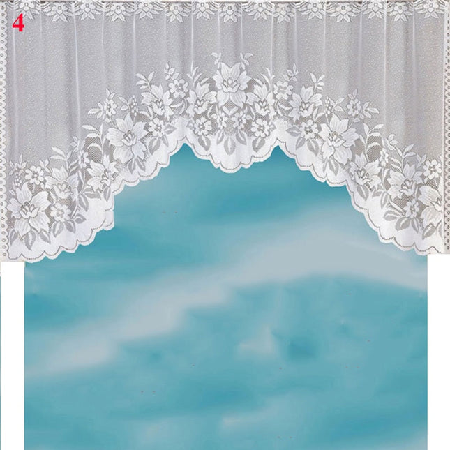 Vit cafégardin i spets för kök