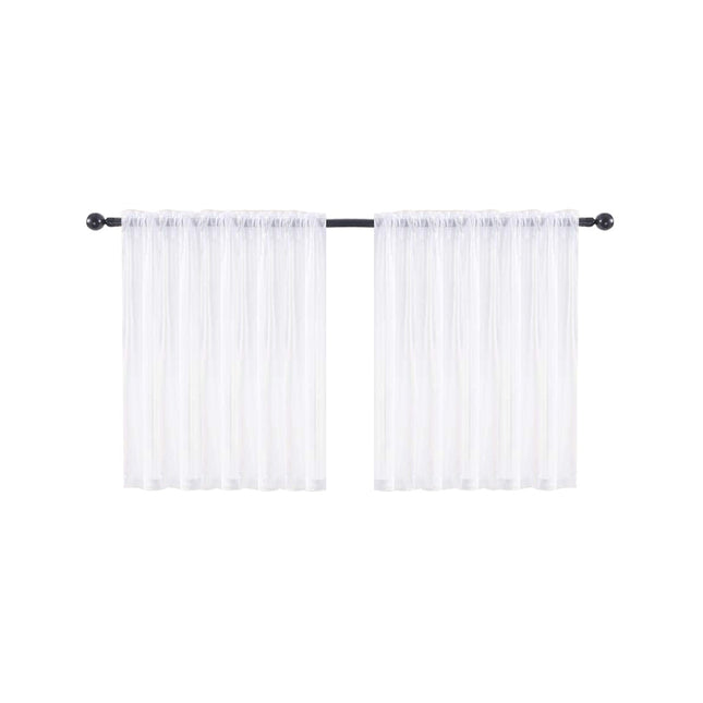 Vit kort cafégardin för köksfönster