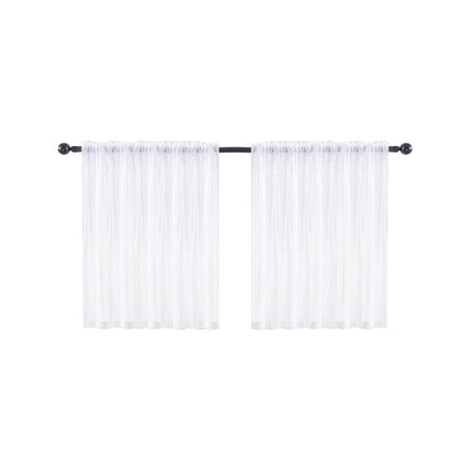 Vit kort cafégardin för köksfönster