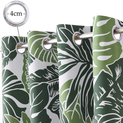 Kort gardin med tropiska blad