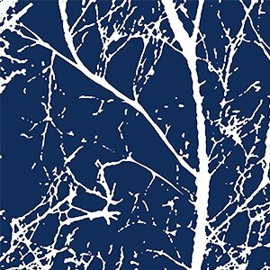 Mönstrad utomhusgardin med grenmotiv