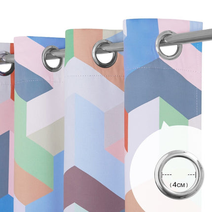 Utomhusgardin med färgglatt geometriskt mönster