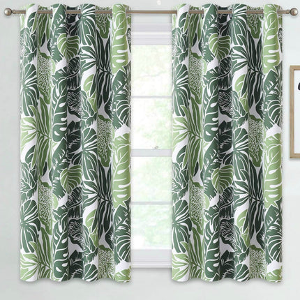 Kort gardin med tropiska blad