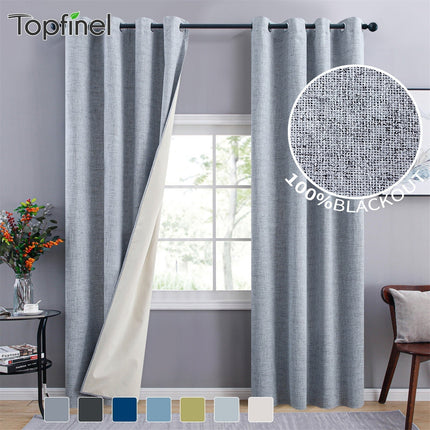 Vit melerad mörkläggningsgardin med öljetter