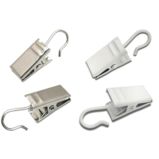 Vita gardinklämmor med praktisk krok