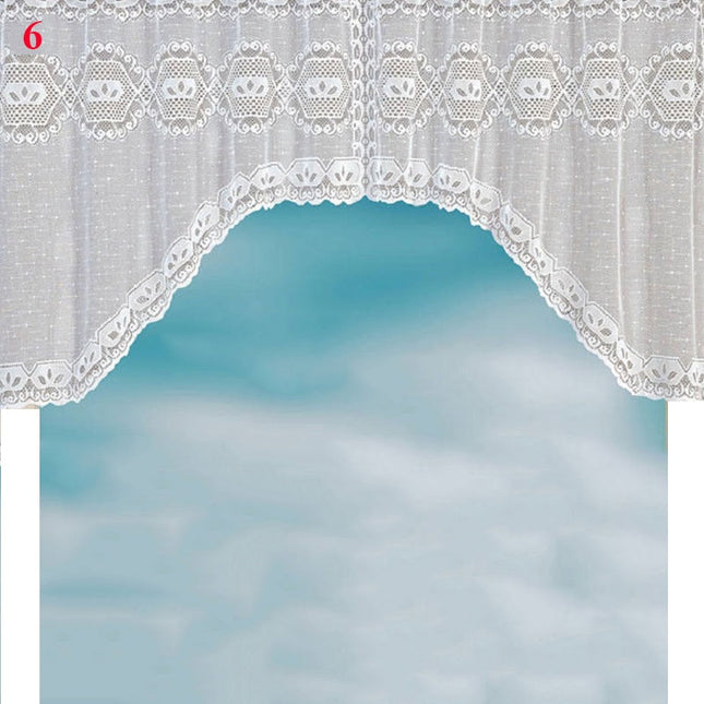 Vit cafégardin i spets för kök