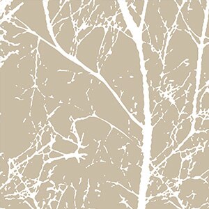 Mönstrad utomhusgardin med grenmotiv