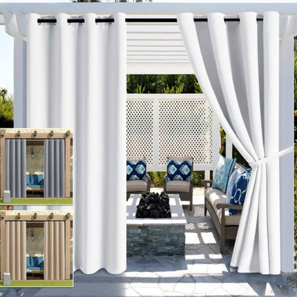 Ljusgrå utomhusgardin för balkong