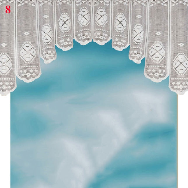 Vit cafégardin i spets för kök