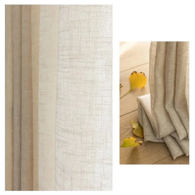 Ljusbeige tunn gardin för vardagsrum