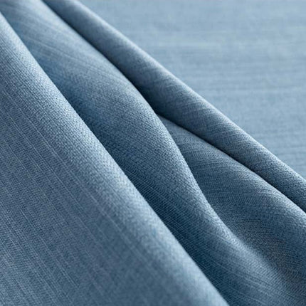 Blå mörkläggningsgardin med linnestruktur