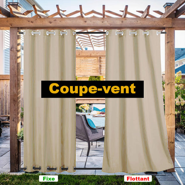 Ljusbeige utegardin för balkong och pergola
