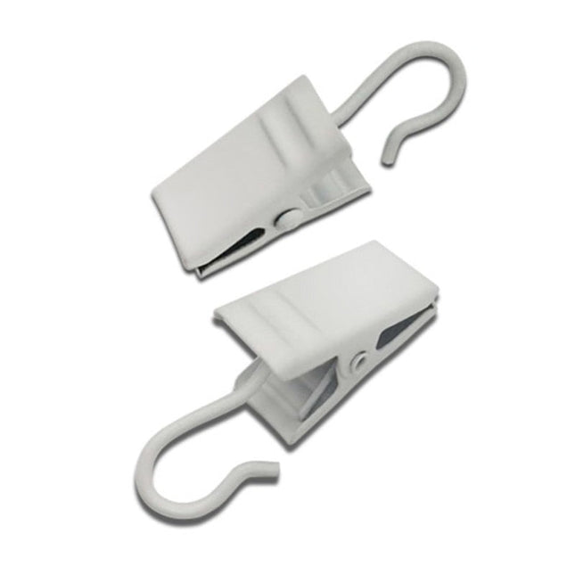 Vita gardinklämmor med praktisk krok