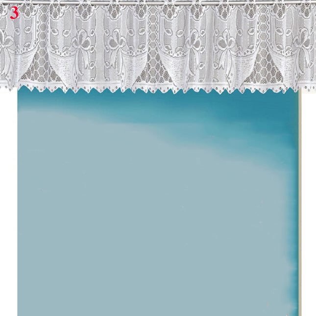 Vit cafégardin i spets för kök