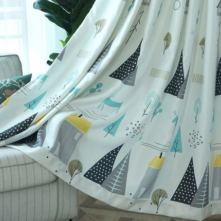 Mörkläggningsgardin barnrum med skogsmotiv