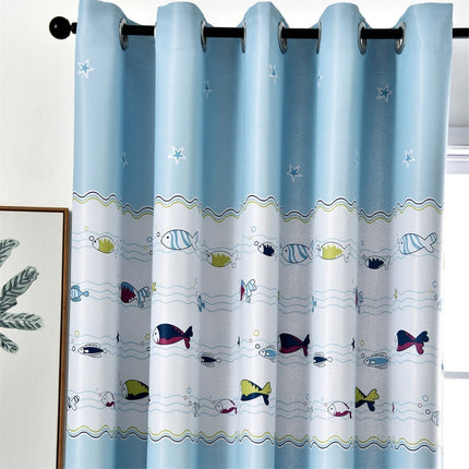 Barnrumsgardin med färgglada fiskar