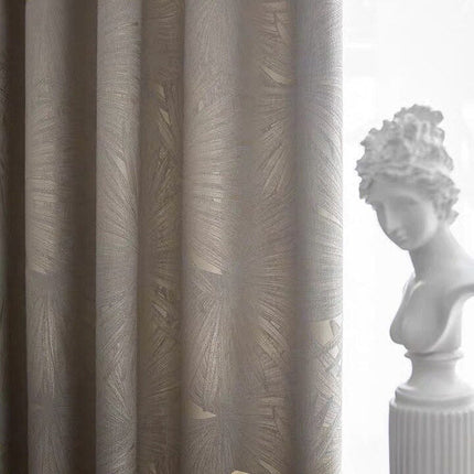 Mörkläggningsgardin Seki med diskret palmbladsmönster