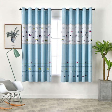 Barnrumsgardin med färgglada fiskar