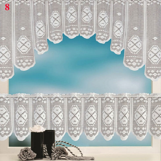 Vit cafégardin i spets för kök