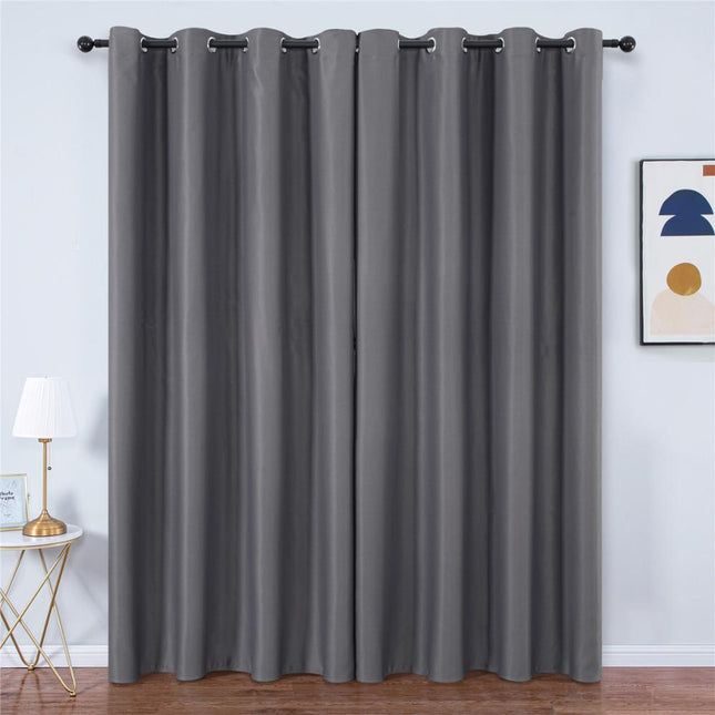 Antracitgrå mörkläggningsgardin Salto med öljetter