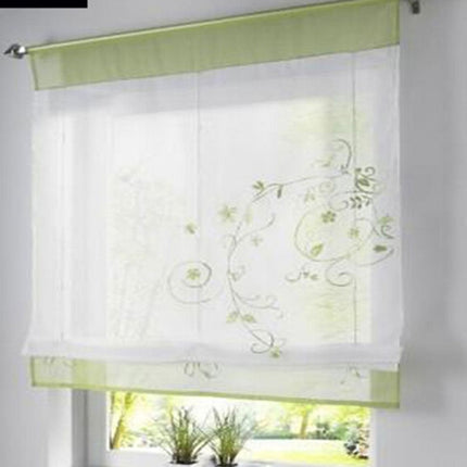 Hissgardin i voile med broderi Saina