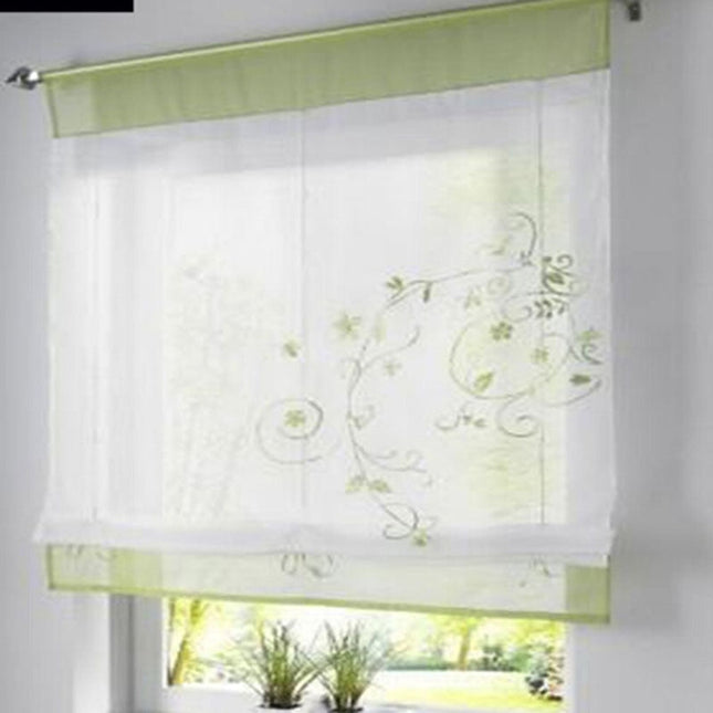 Hissgardin i voile med broderi Saina
