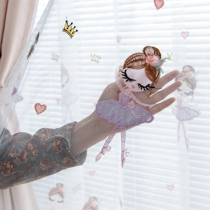 Tunn gardin för barnrum med ballerinor