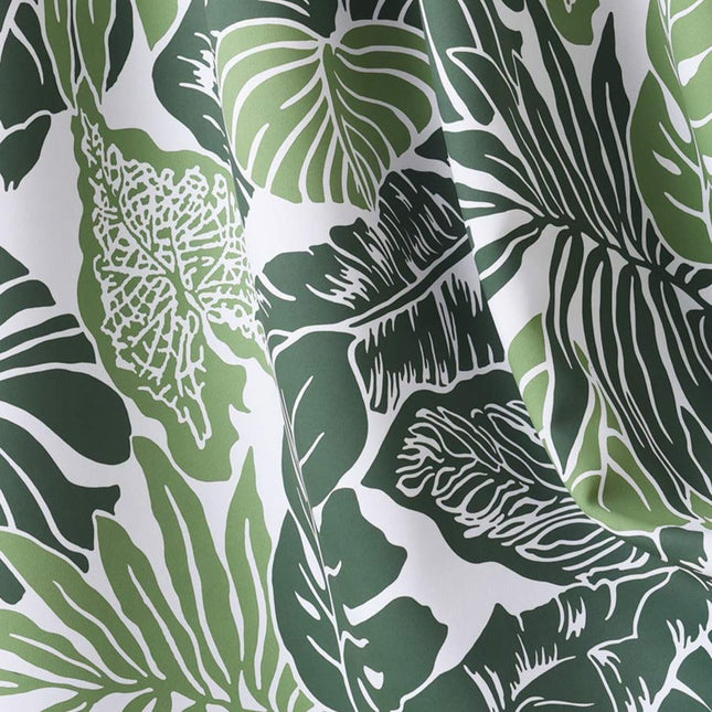 Kort gardin med tropiska blad