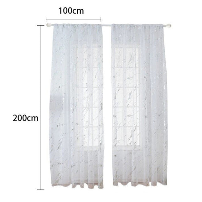 Tunn gardin med guld marmorering